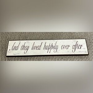 "And They Lived Happily Ever After..." Rustic Wooden Sign Farmhouse Wall Decor